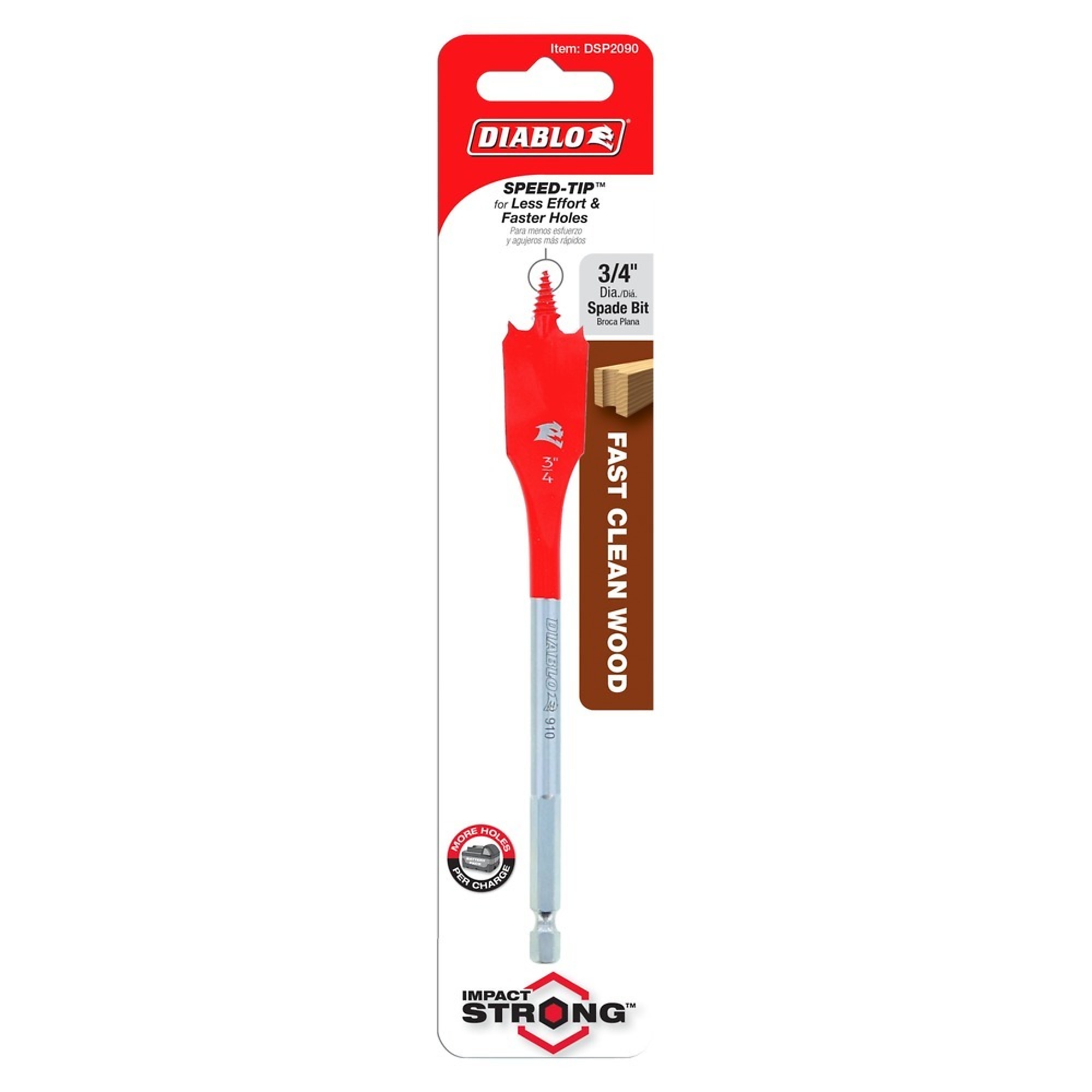 Diablo Tools, 3/4in.x 6in. Spade Bit, Model# DSP2090